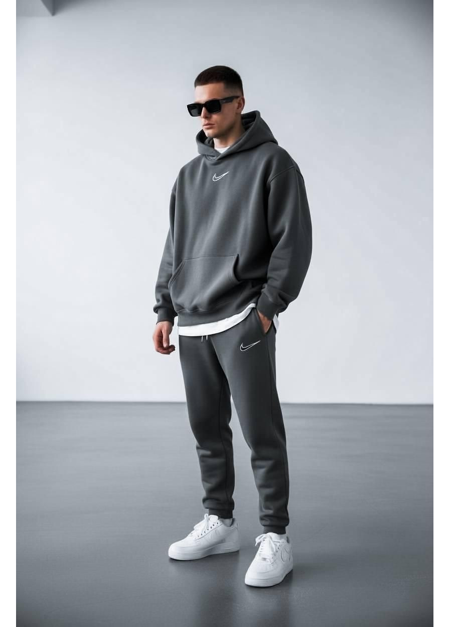 Стильний чоловічий спортивний костюм оверсайз Nike графітовий No Brand (371886714)