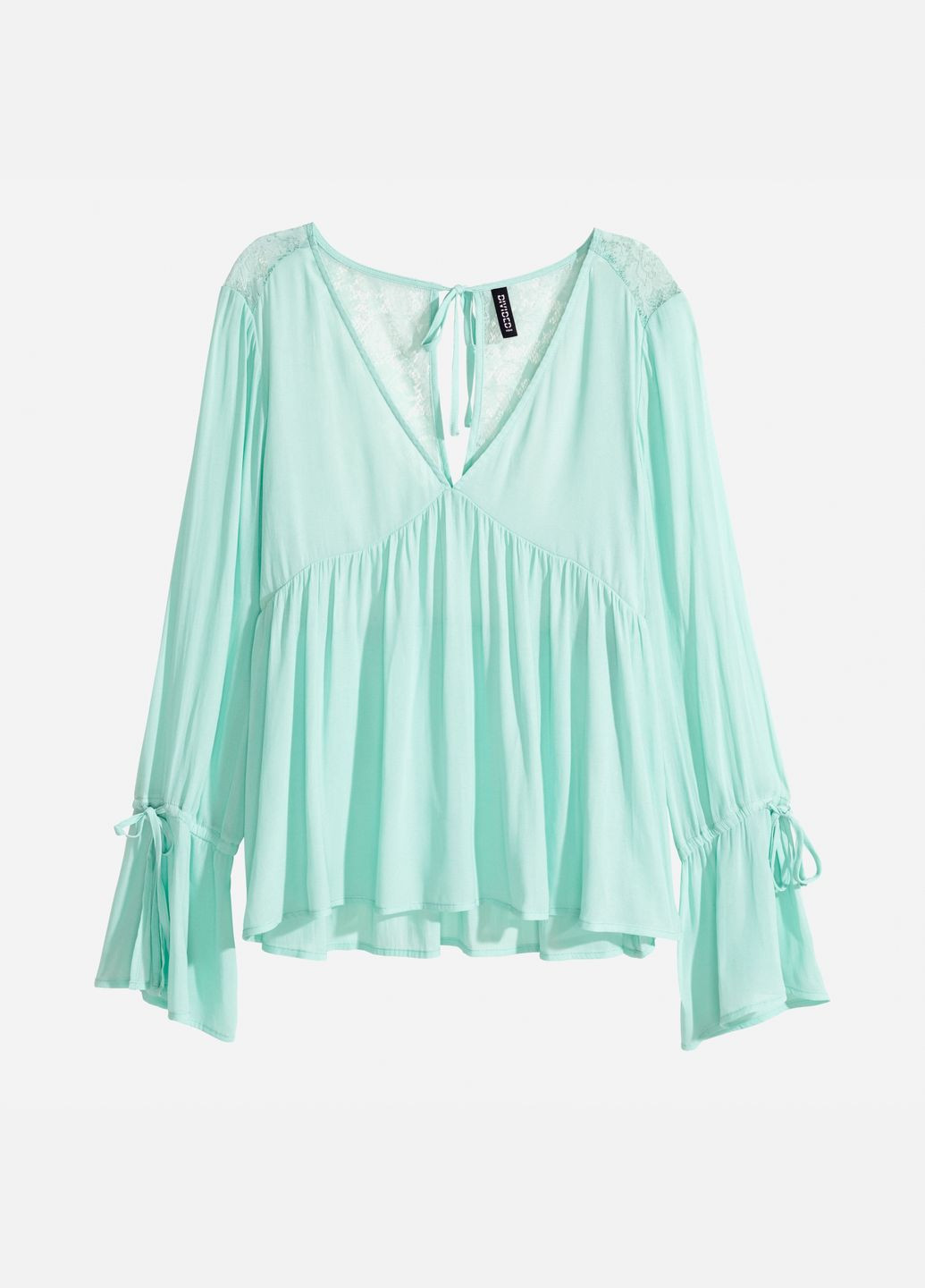Бірюзова блузка з мереживом для жінки divided 0478550-5 42(m) бірюза H&M