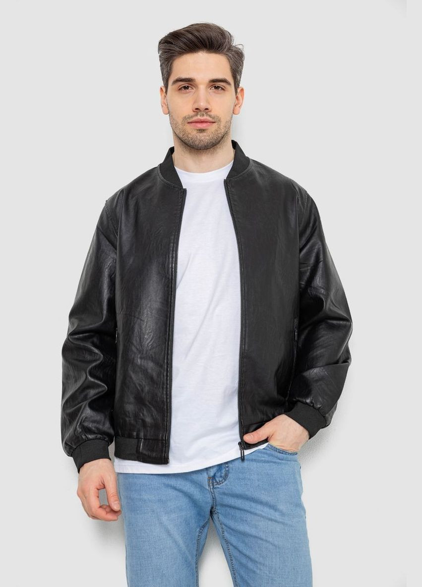 Чорна демісезонна куртка чоловіча шкіряна PAIHADUN 244R718-5