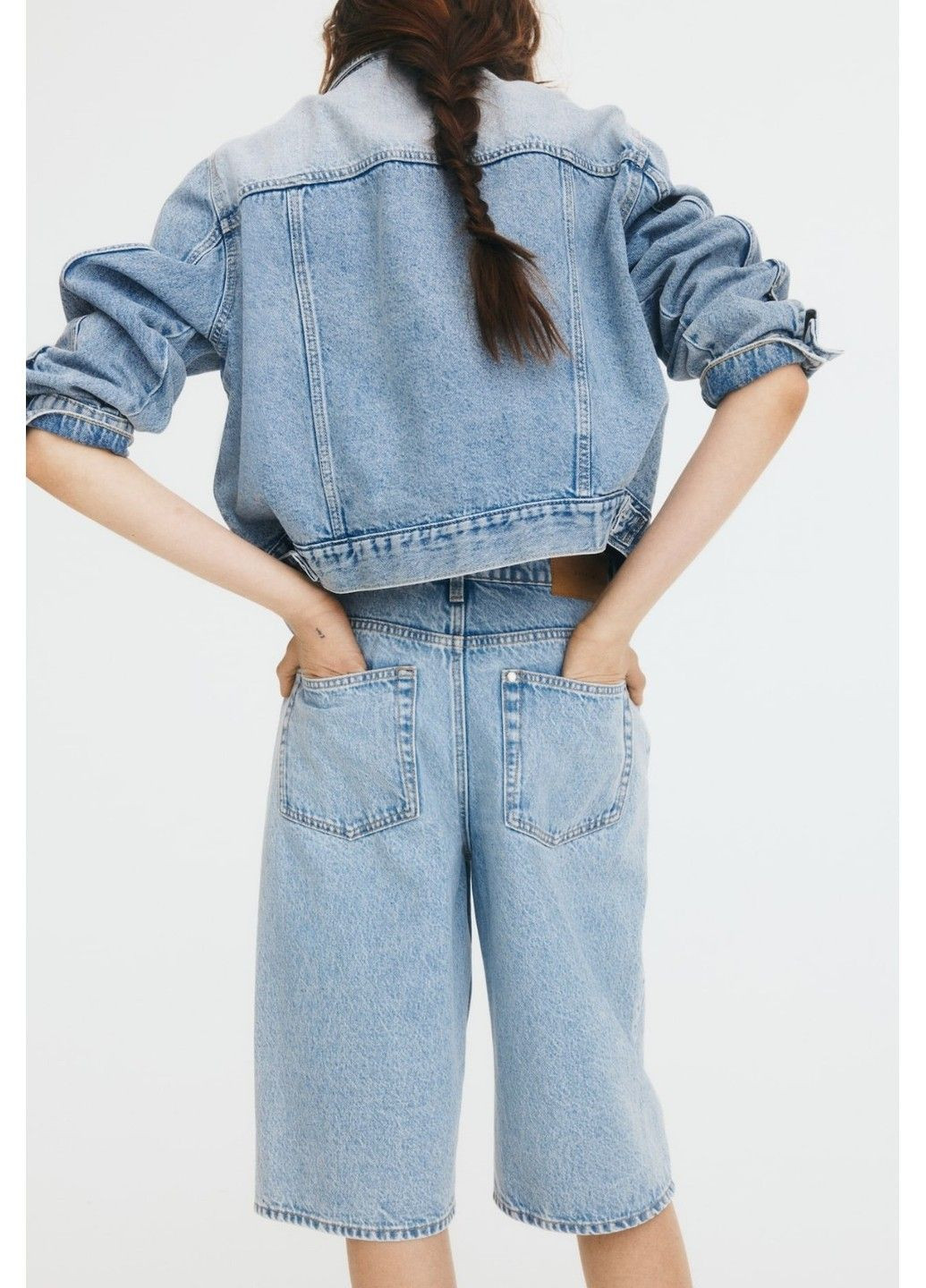 Жіночі джинсові шорти бермуди Baggi (58343) W34 Світло-сині H&M (330262364)