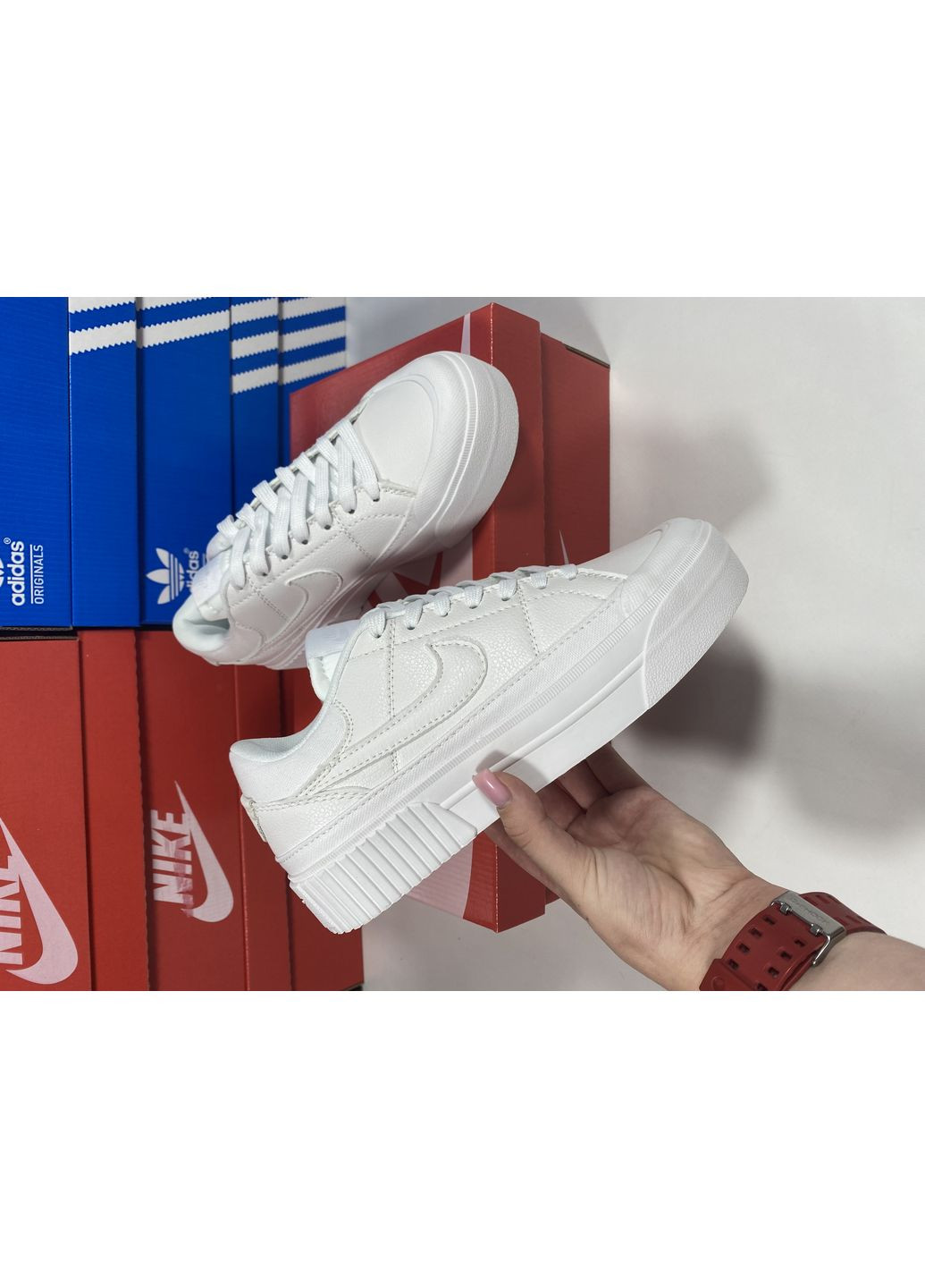 КРОСІВКИ ЖІНОЧІ NIKE COURT VISION WHITE НАЙК No Brand білі демісезони (368857755)