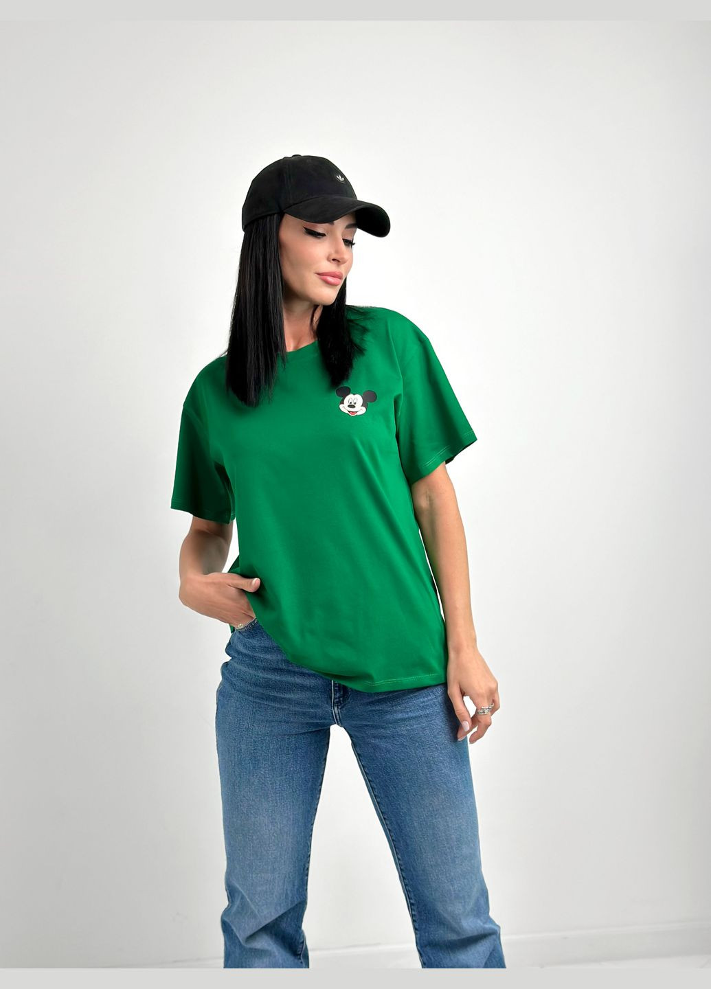 Зелена літня жіноча футболка з принтом Fashion Girl Disney