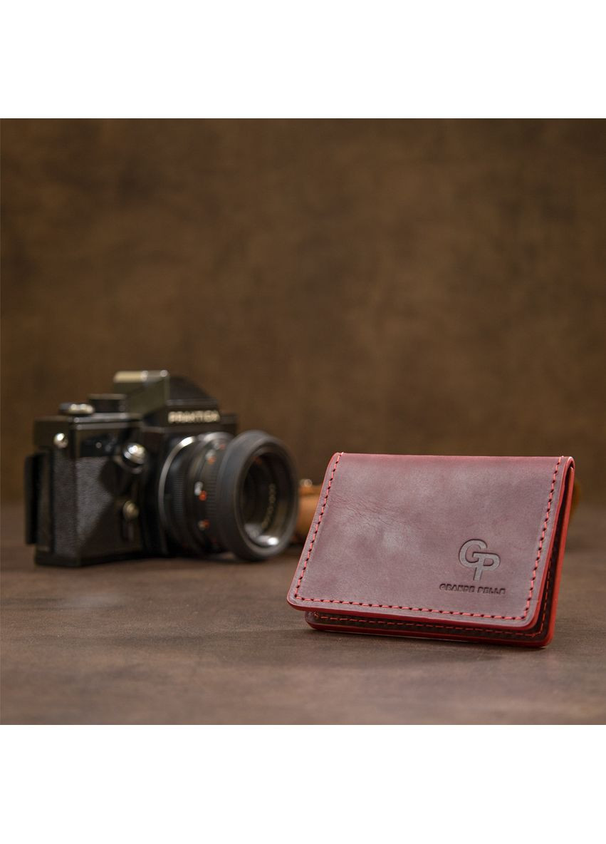 Шкіряна візитниця бордовий 11486 Grande Pelle (362418281)