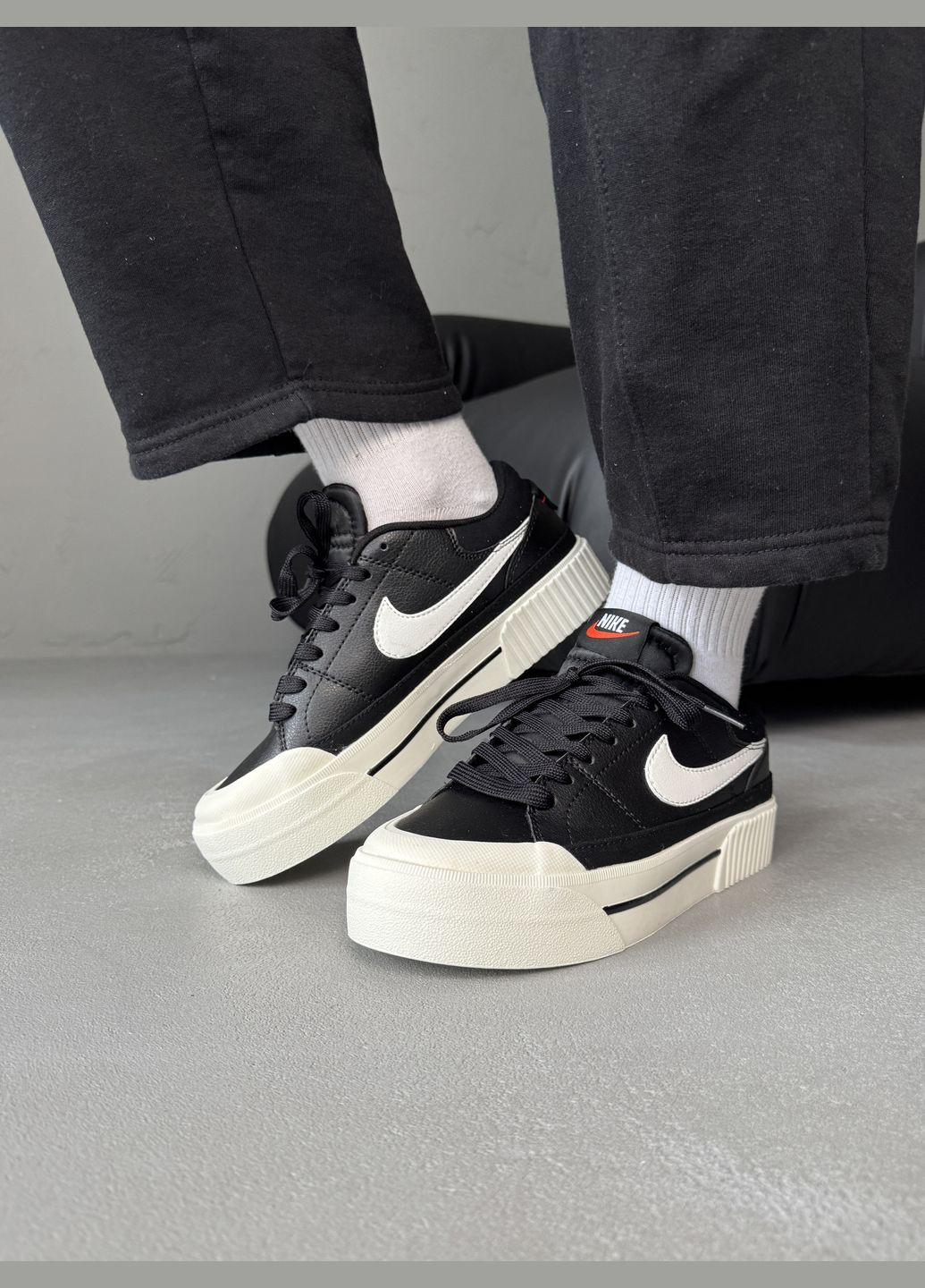 Кросівки жіночі Nike Court Legacy Lift black white | Найк Коурт Легасі чорно-білі No Brand чорно-білі демісезони (316091112)