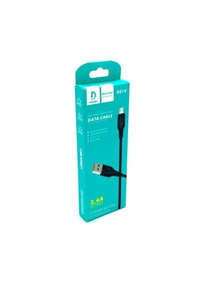Дата кабель (DM-D01V-BK) Denmen USB 2.0 AM to Micro 5P 1.0m 2.4A silicone black (388712499)