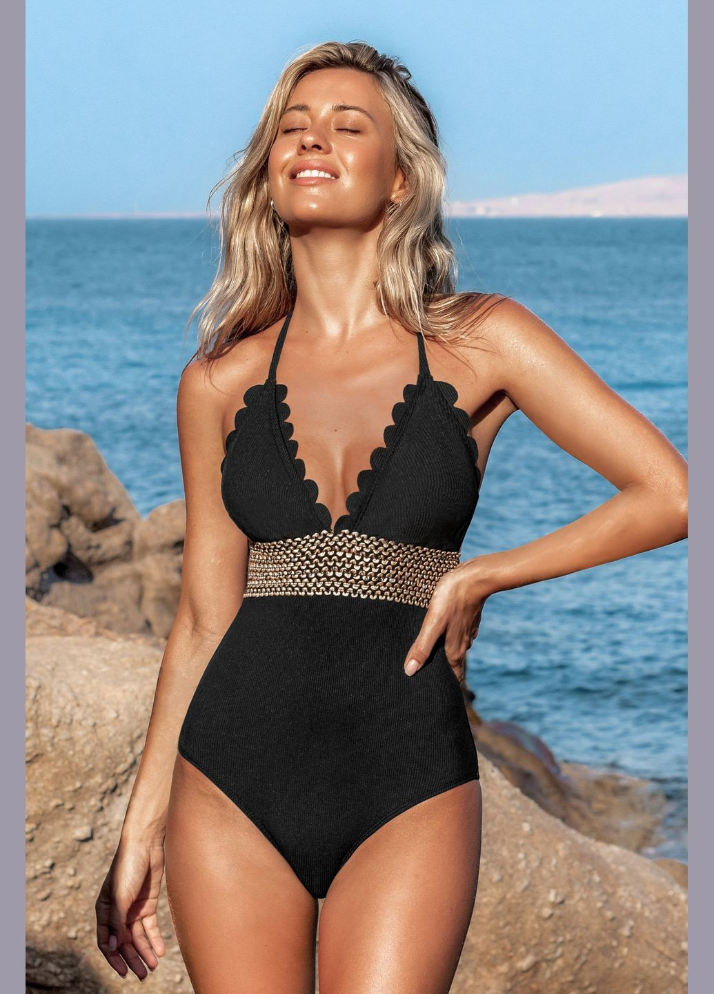 Чорний літній купальник CUPSHE