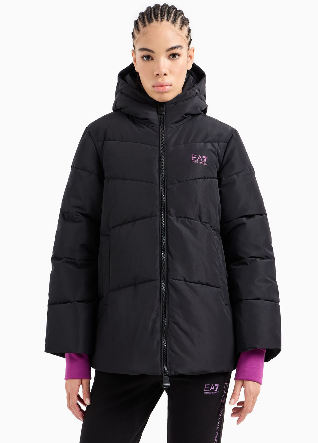 Чорна демісезонна куртка Emporio Armani