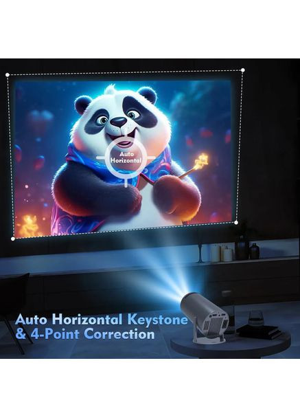 Портативний смарт-проєктор 4K Ultra HD SMART, Android/iOS, Wi-Fi 6, Bluetooth, HDMI, домашній кінотеатр Lucky Day Shop (362210996)