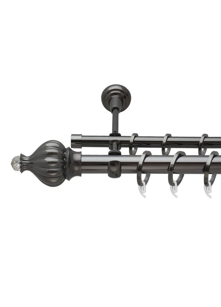 Карниз Таджа-Кристал металевий дворядний відкритий гладка труба Онікс 25\16 мм 160 см (6708058) ORVIT (300798953)