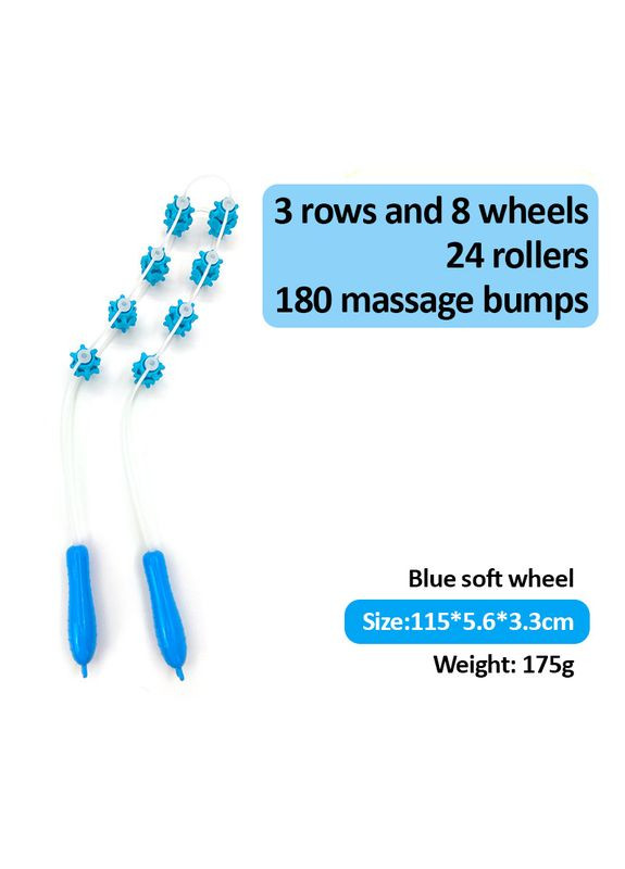 Масажер стрічковий роликовий ручний LS-A14 для спини, шиї, м'які ролики Blue No Brand (322567723)