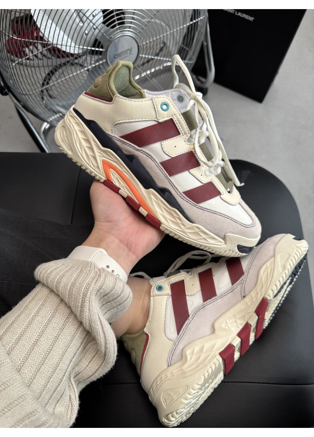 КРОСІВКИ ЖІНОЧІ ADIDAS NITEBALL BEIGE / BORDO / GREEN АДІДАС НАЙТБОЛ No Brand сірі демісезони (367175592)
