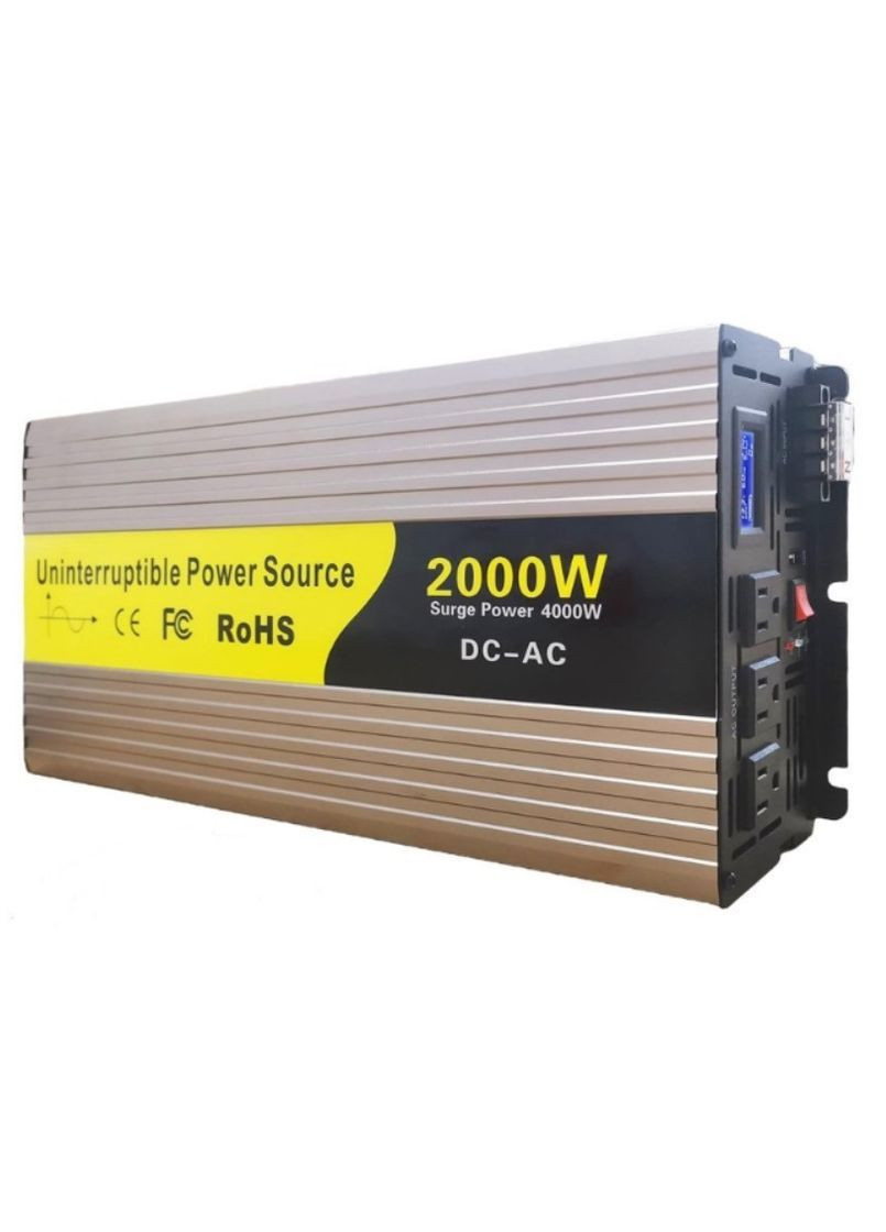 Перетворювач автомобільний інвертор Uninterruptible Power Source 12В-220В 2000W з чистою синусоїдою (2104618827) No Brand (370606364)