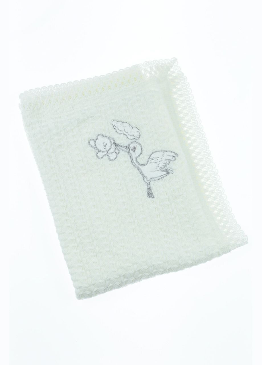 Плед детский на трикотаже Аист 85*80 см белый (40220) BABYKROHA (297200179)