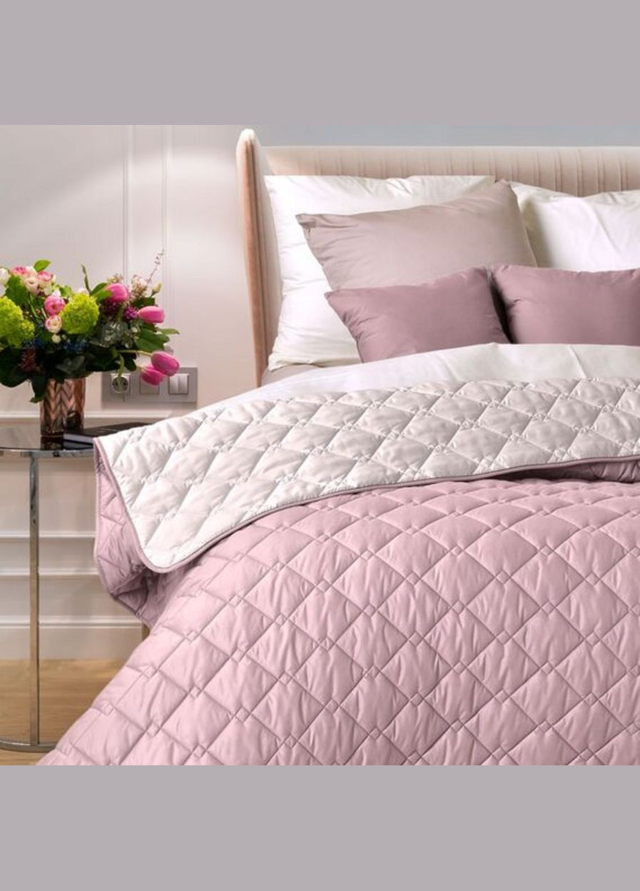 Двустороннее покрывало на кровать с микрофибры пудра/светло-серый Стиль Cube 8-32405*005 IDEIA (323651031)