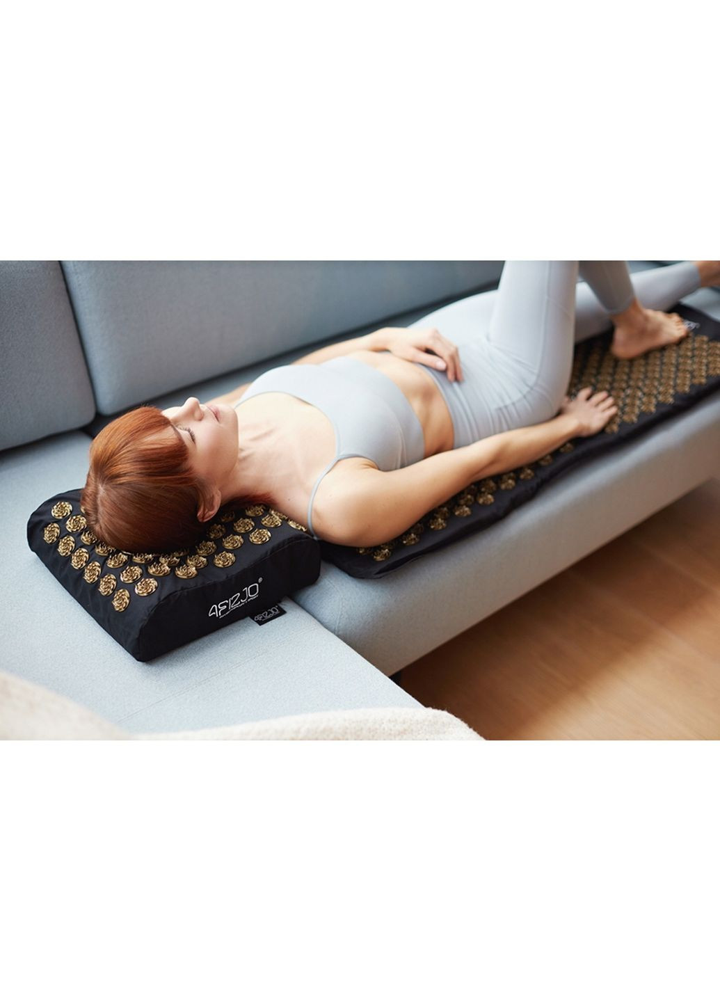 Коврик акупунктурный с подушкой Ergo Mat XL Аппликатор Кузнецова Black/Gold (P-5907739313843) 4FIZJO (311505540)