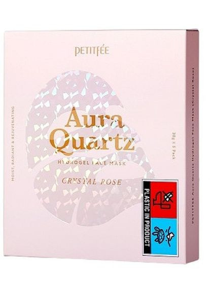 Гидрогелевая маска для лица с экстрактом жемчуга и розой Aura Quartz Hydrogel Face Mask Crystal Rose 30g (2-1088355) Petitfee & Koelf (369789870)