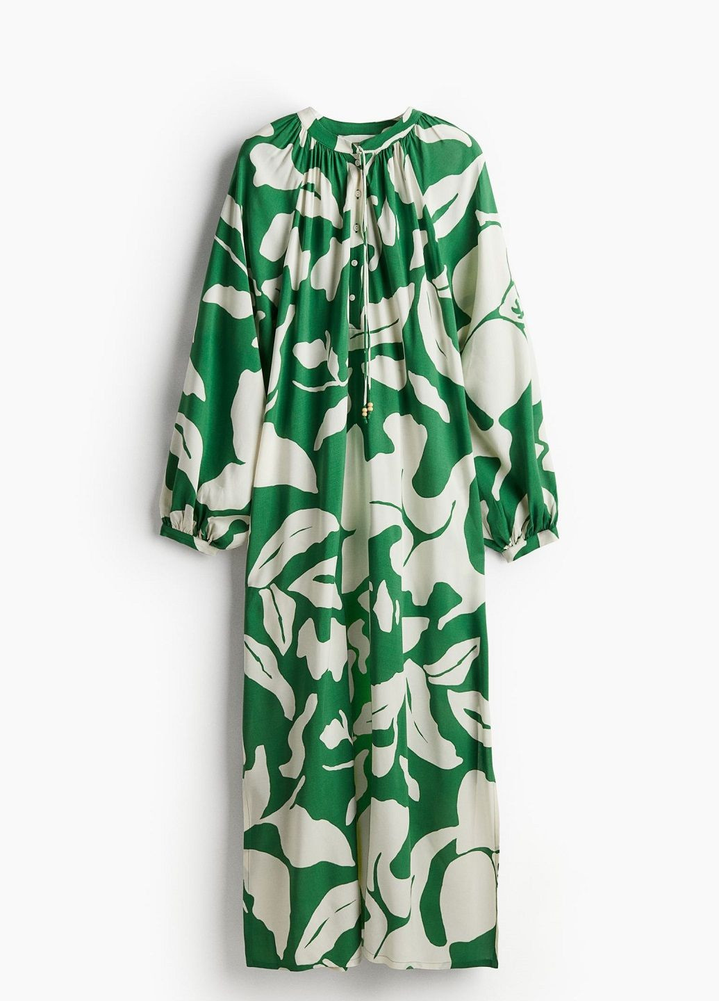 Зеленое праздничный платье H&M с цветочным принтом