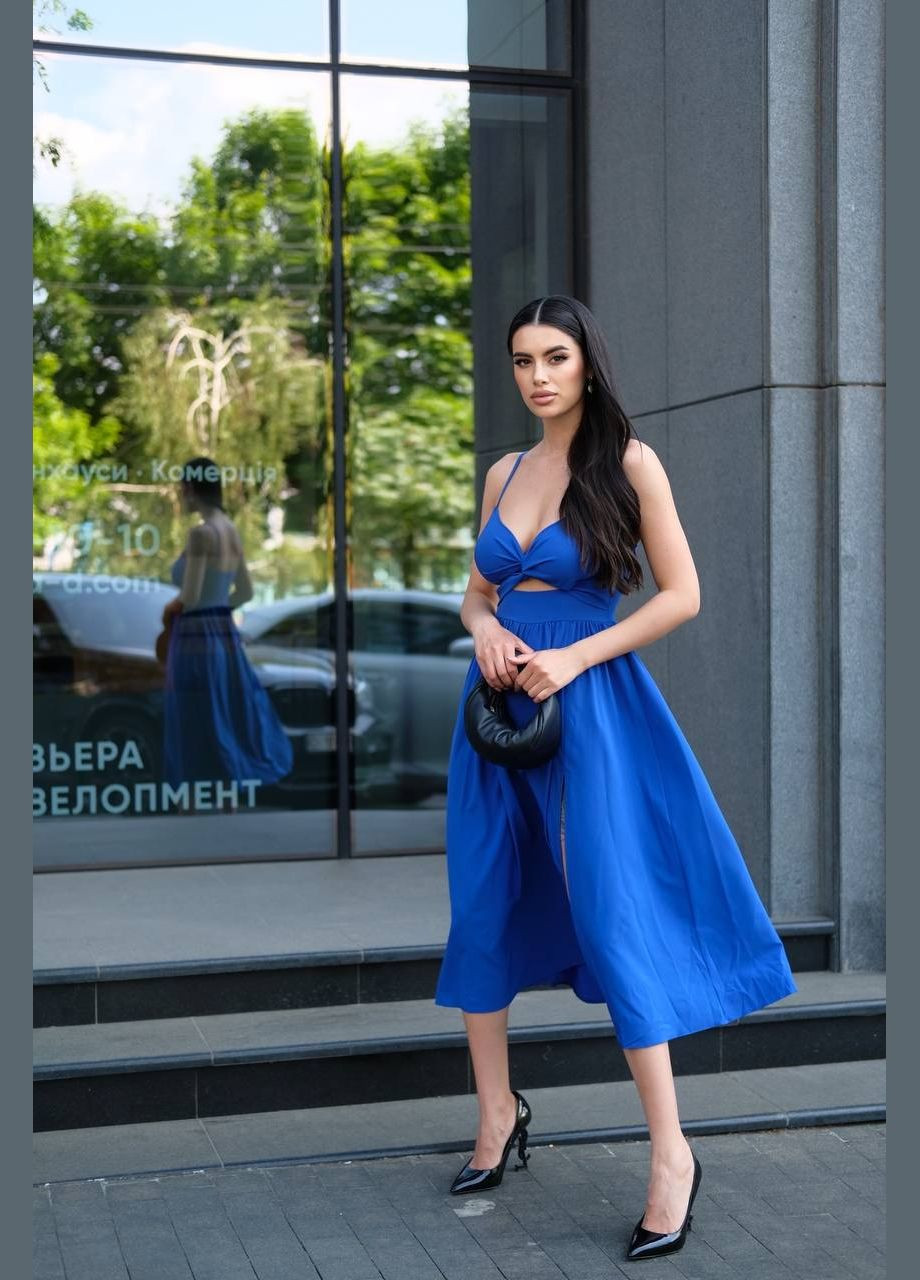 Синее праздничный платье No Brand однотонное