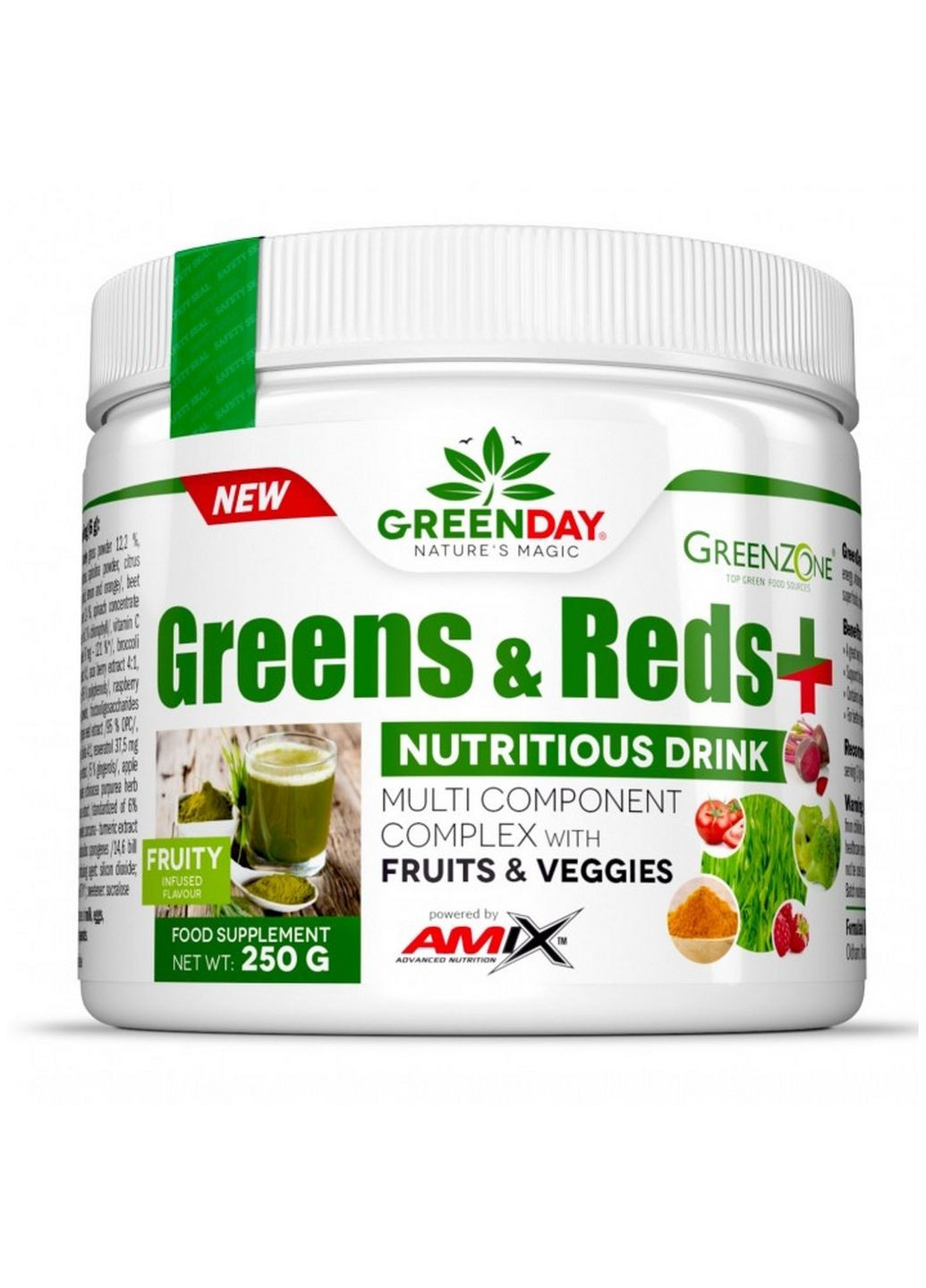 Натуральная добавка GreenDay Greens & Reds, 250 грамм Amix Nutrition (293340755)