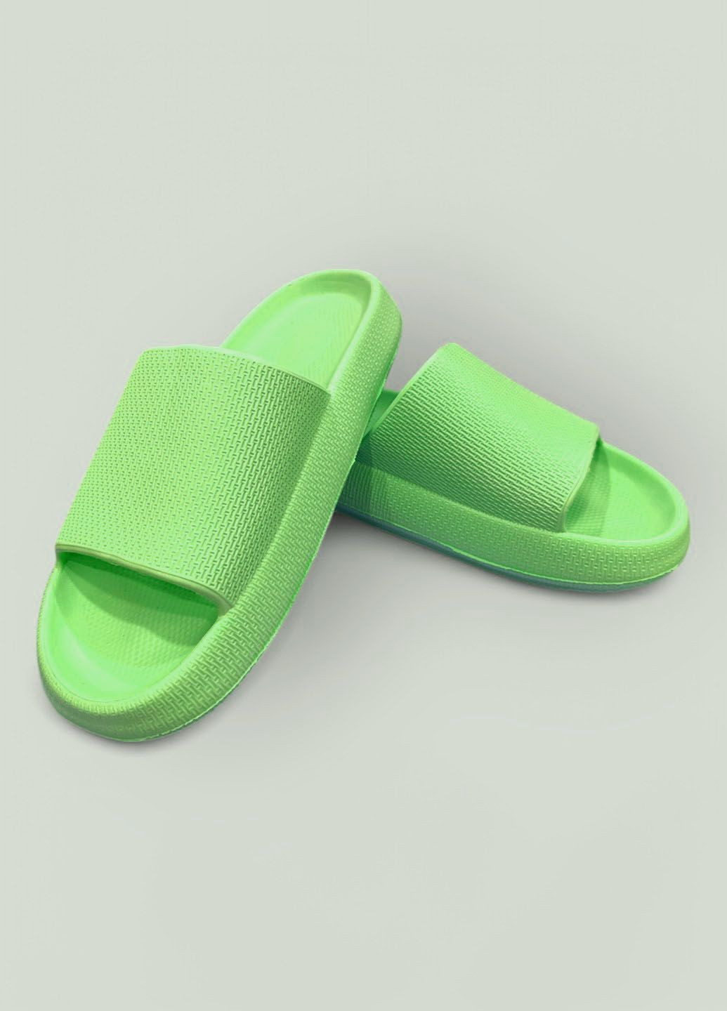 Неперевершені салатові шльопанці No Brand (329997807)