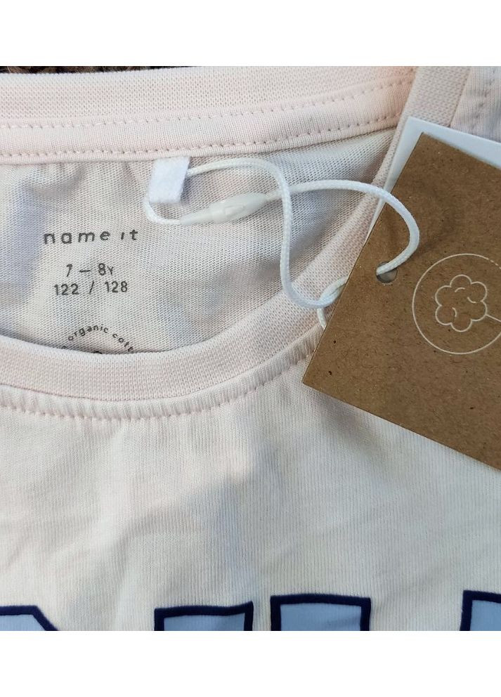 Розовая летняя футболка для девочки розовая - 122/128см(7-8р) Name it