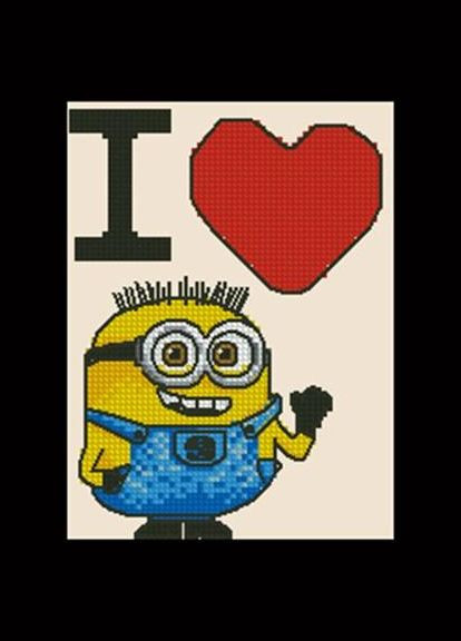 Набор для вышивки крестиком. Размер: 10*13 см. Люблю миньонов Лоскуток (315361549)