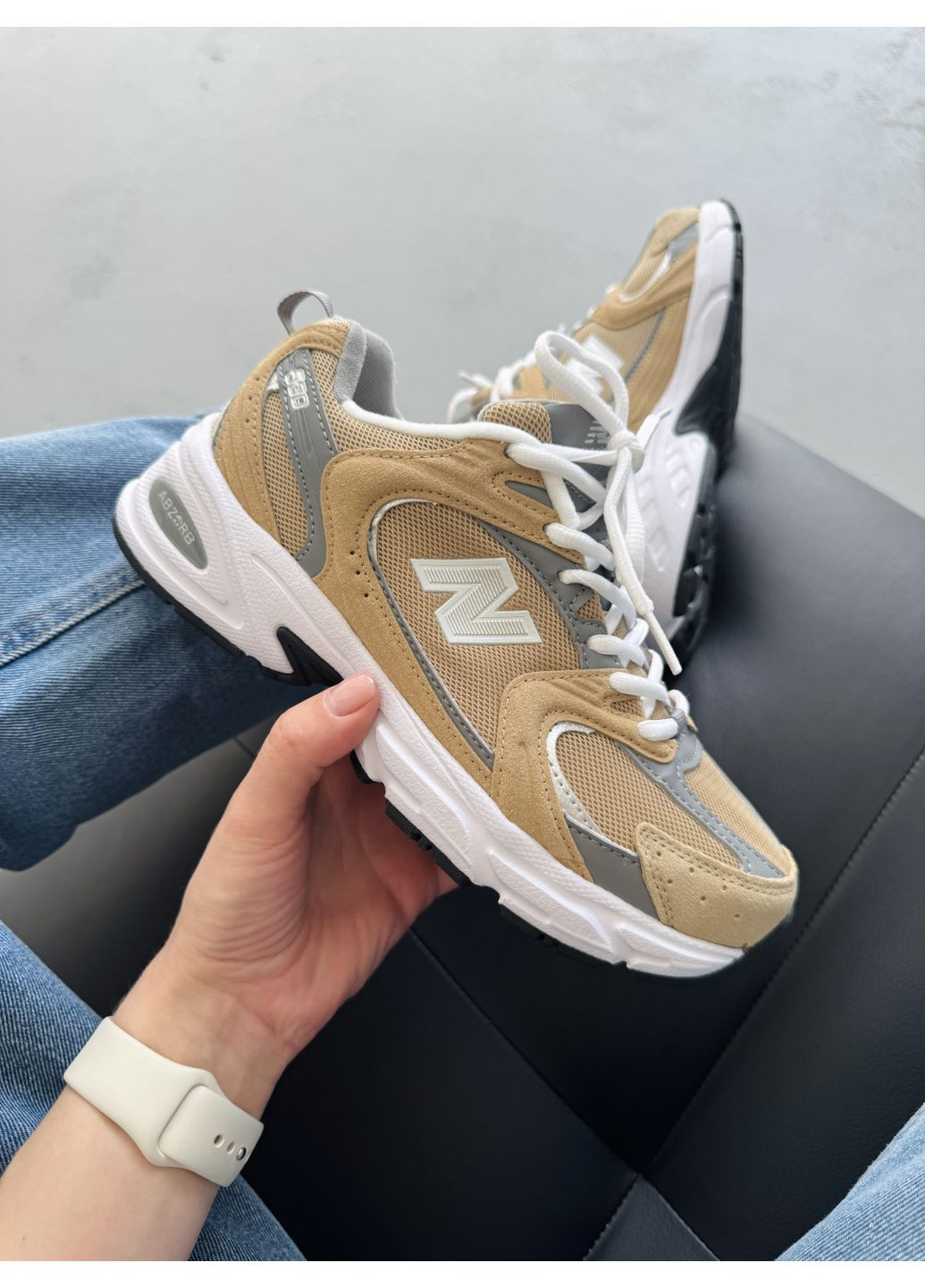 Комбіновані Осінні кросівки чоловічі new balance 530 brown нью беланс 530 No Brand
