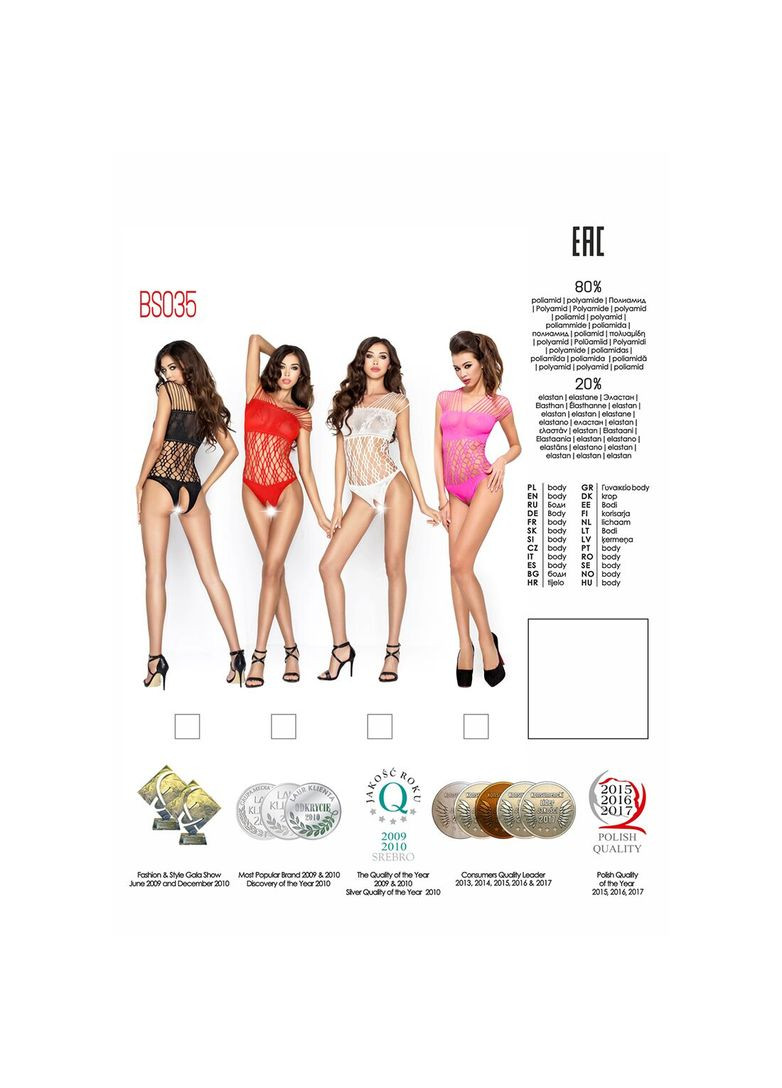 Бодістокінг BS035 black, боді, імітація топа і трусиків Passion (369951517)