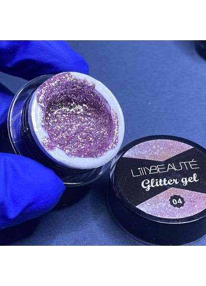 Глітерний гель зі слюдою Glitter Gel, 004 Lilly Beaute (367833091)