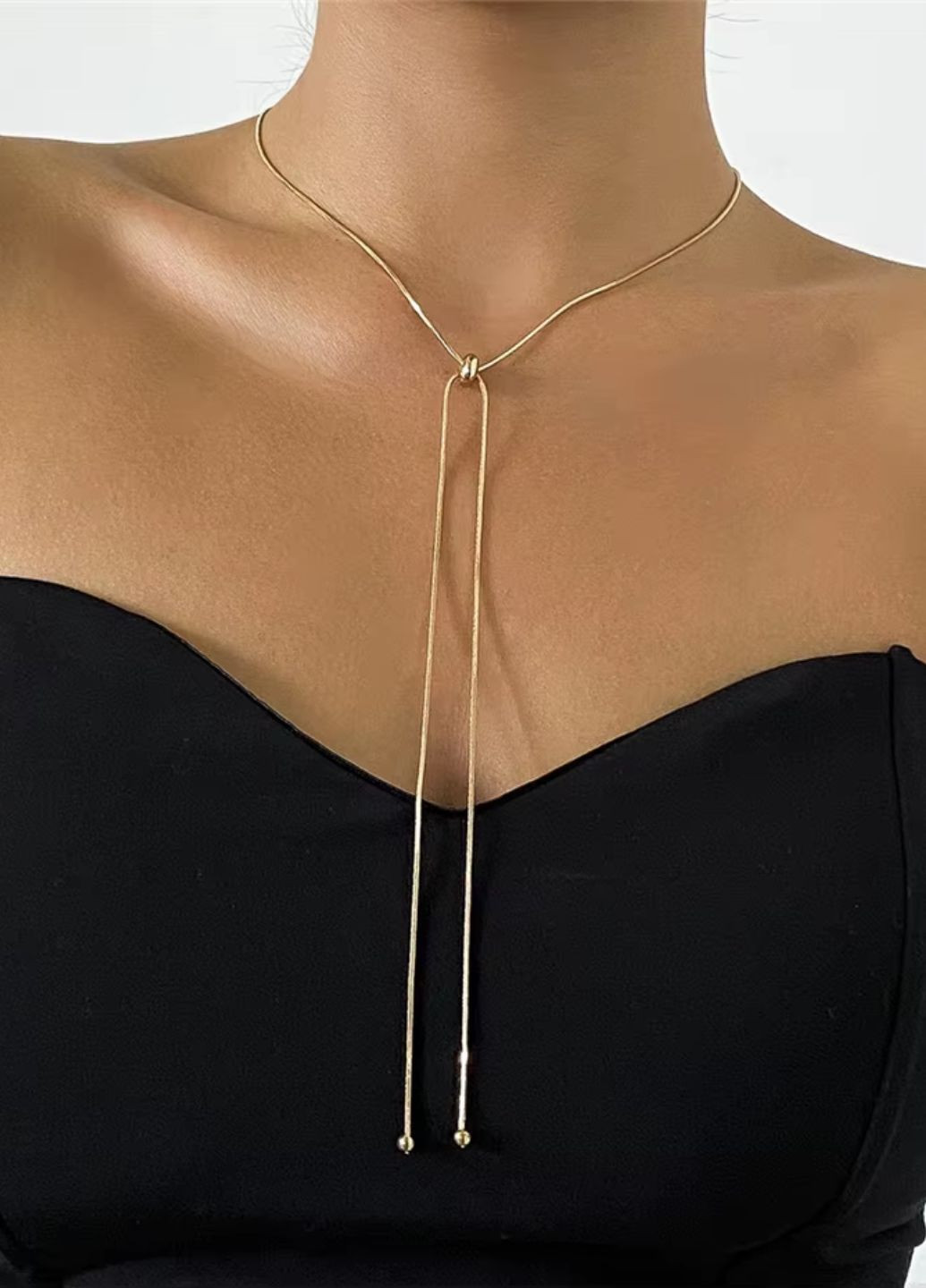 Цепочка-галстук женская с бусинками регулируется Fashion Jewelry (327430560)