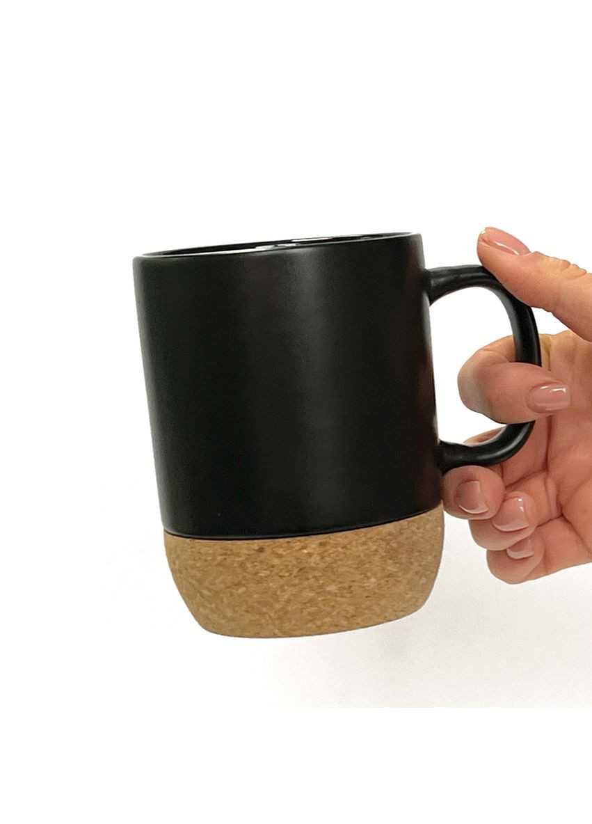 Чашка керамическая MY HOME с подставкой 320 мл (KP-14 BLACK) МВМ (365280916)