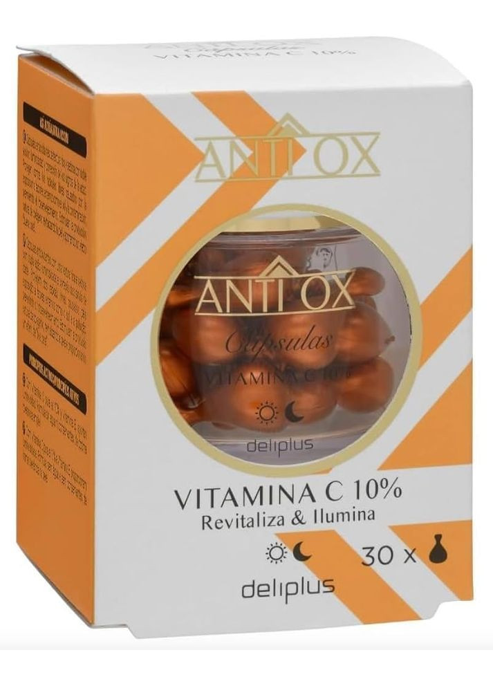 Антивозрастная восстанавливающая сыворотка для лица Витамин C 10% AntiOx в капсулах, 30 шт Deliplus (323164839)