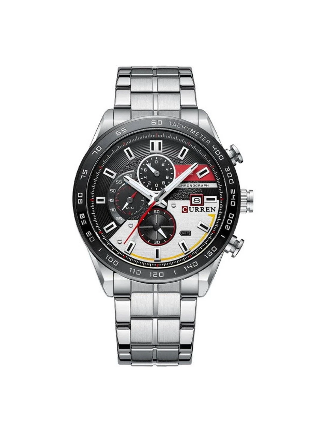 Водостійкий кварцовий годинник Chronograph silver Curren (313653952)