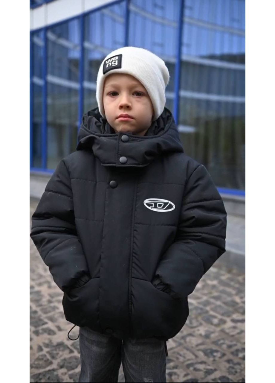 Чорна зимня дитяча тепла зимова куртка на дівчинку Nositi