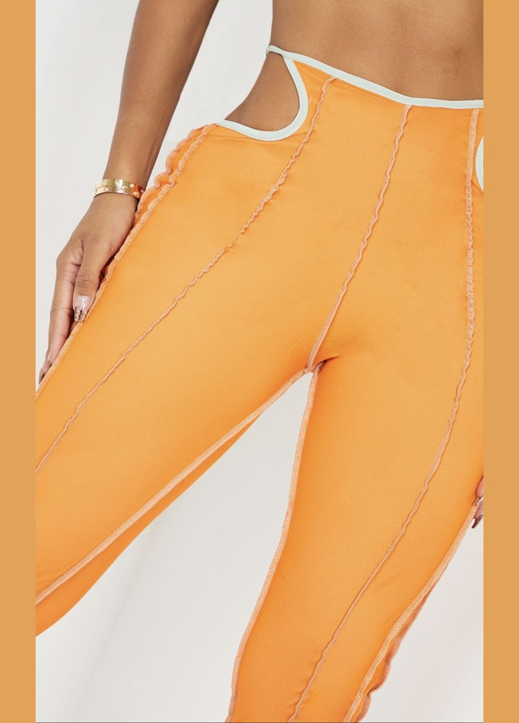 Легінси із сітки зі швами Помаранчеві 475- PrettyLittleThing (294612014)