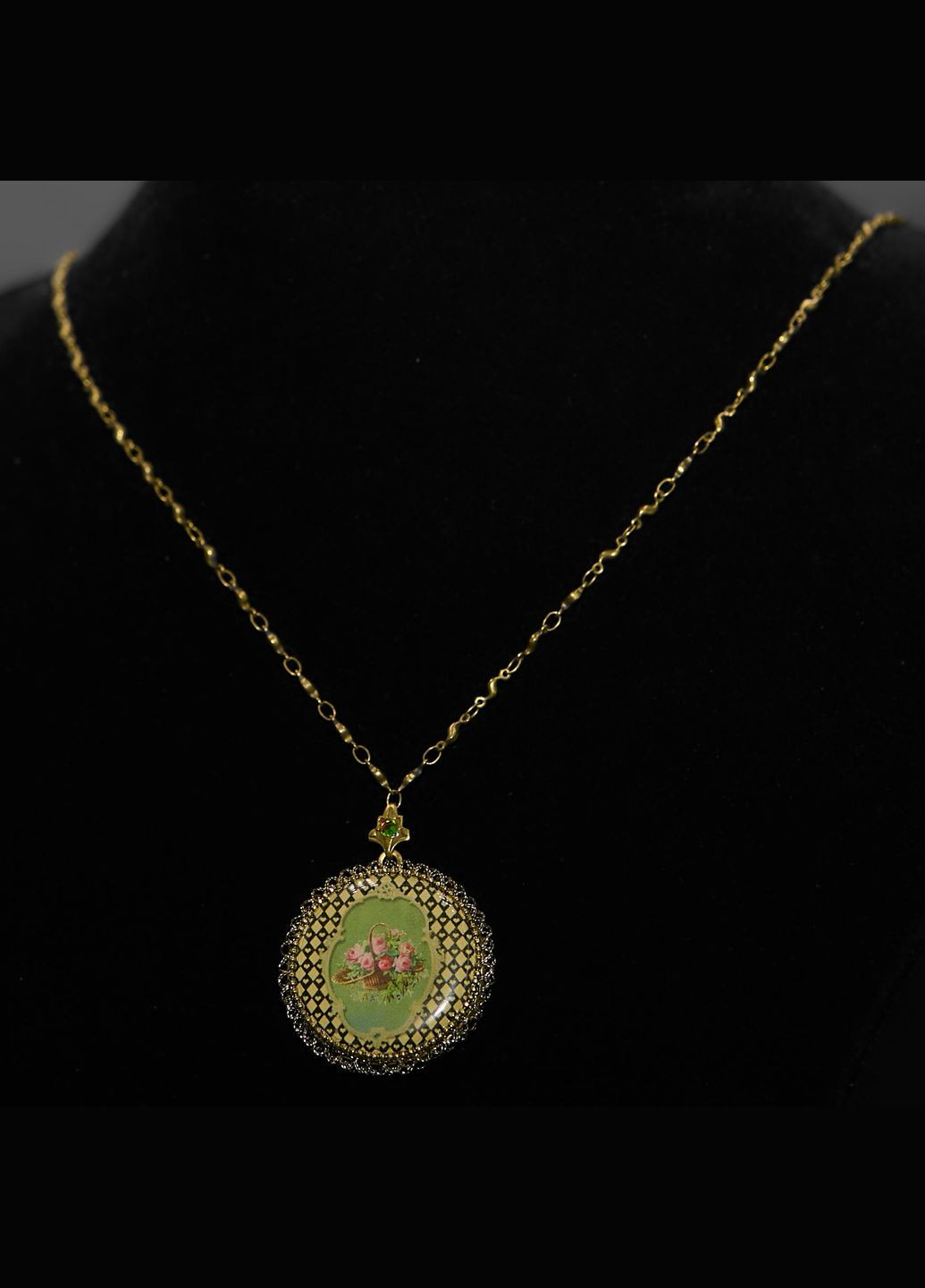 Кольє "Вінтажний Квітковий Медальйон" з кристалами та намистинами Swarovski Michal Negrin (346241801)