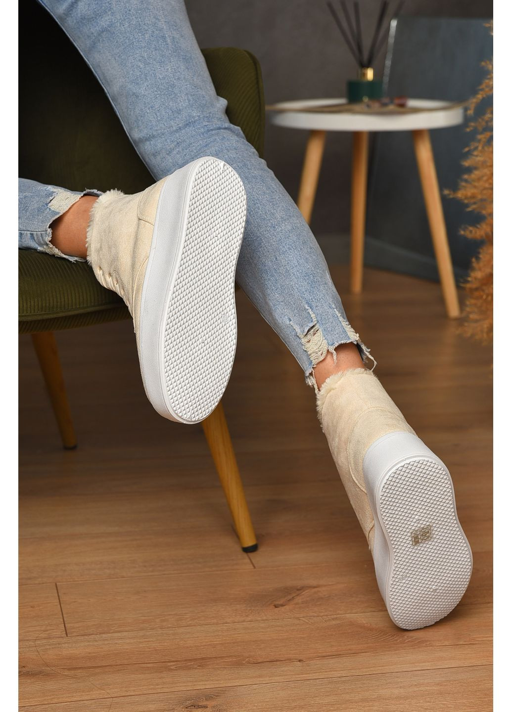 Черевики жіночі зимові молочного кольору Let's Shop (359368718)