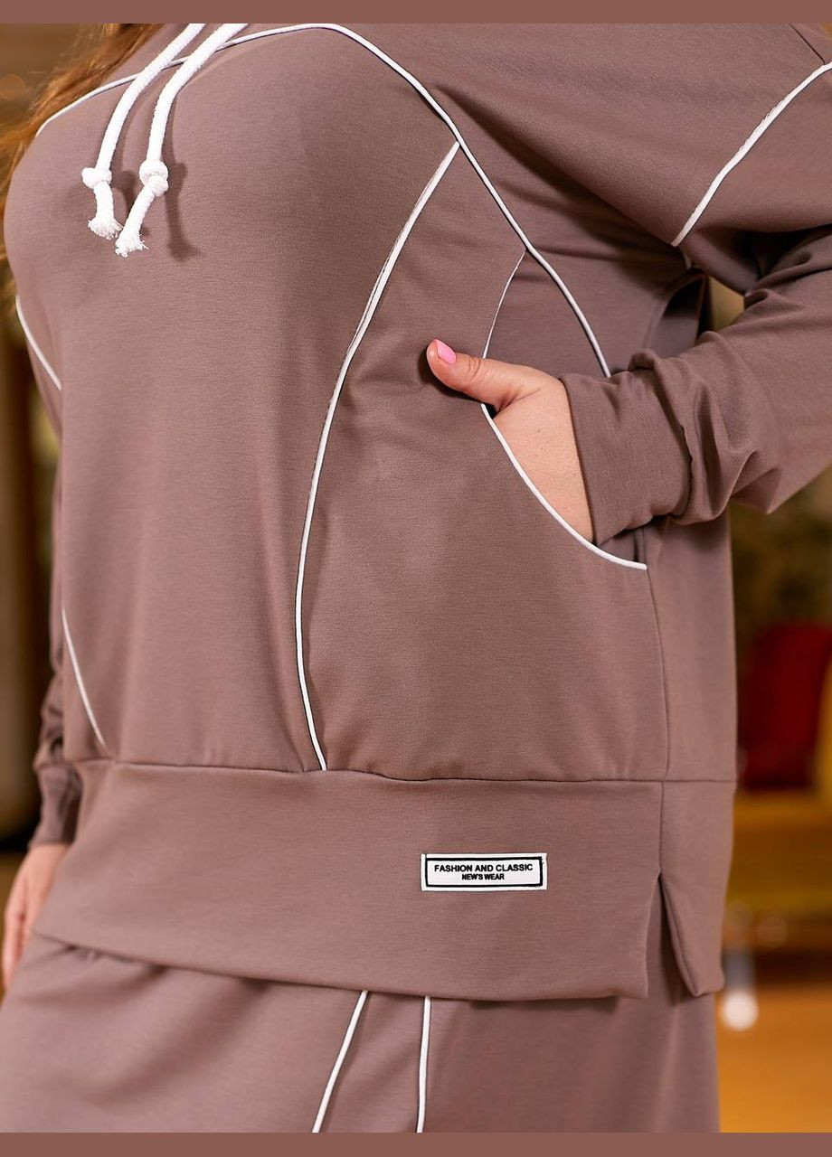 Жіночий спортивний костюм зі спідницею колір графіт New Trend (304988622)