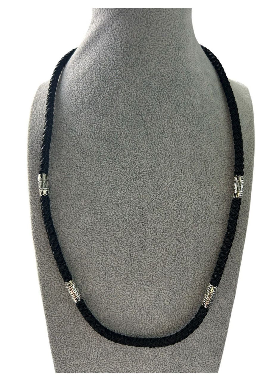 Цепочка Шелковый шнурок с серебряными вставками 267/1ш, размер No Brand (323166349)