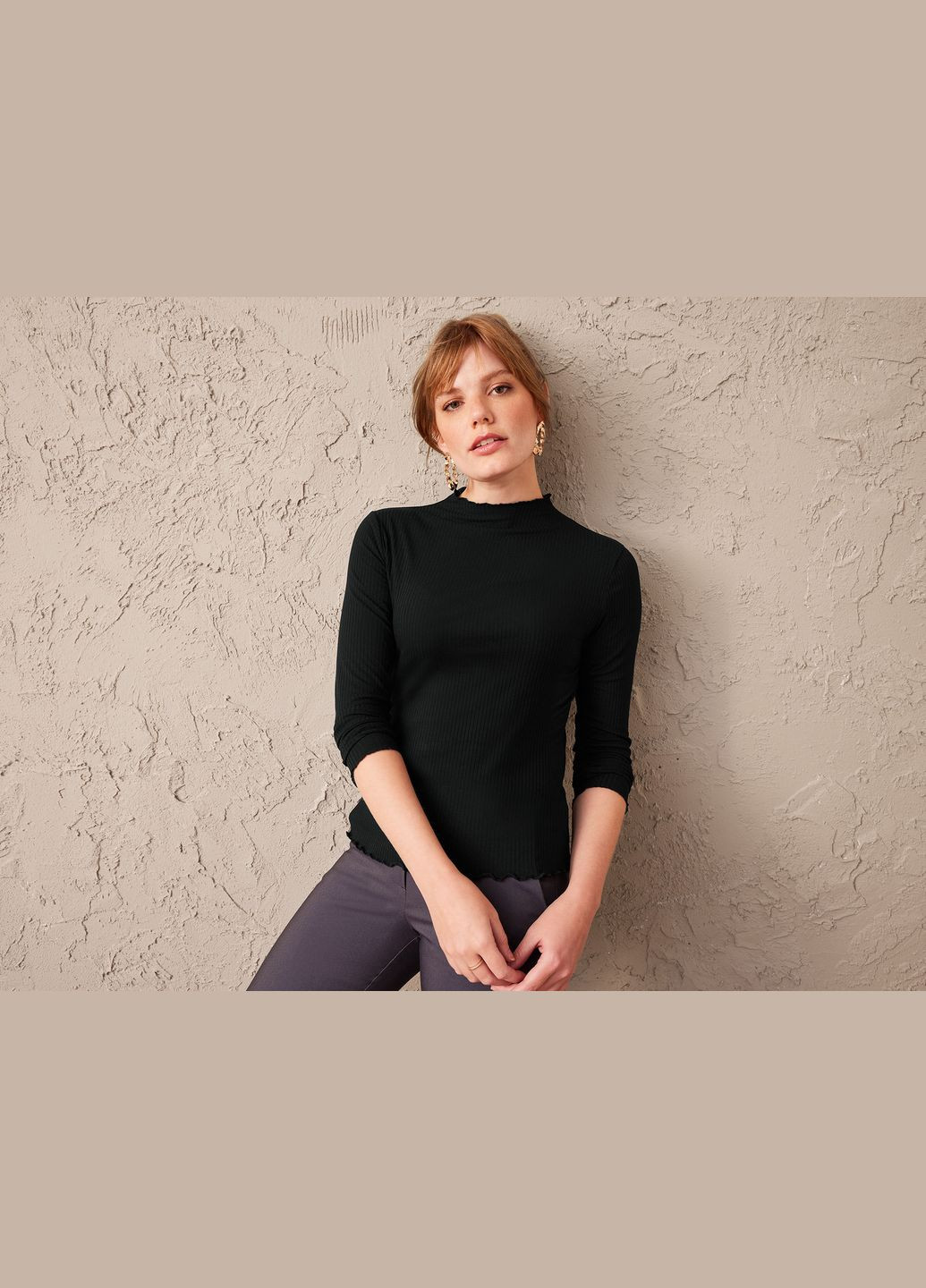 Футболка-лонгслив в рубчик для женщины LIDL 437378 Esmara (301000316)