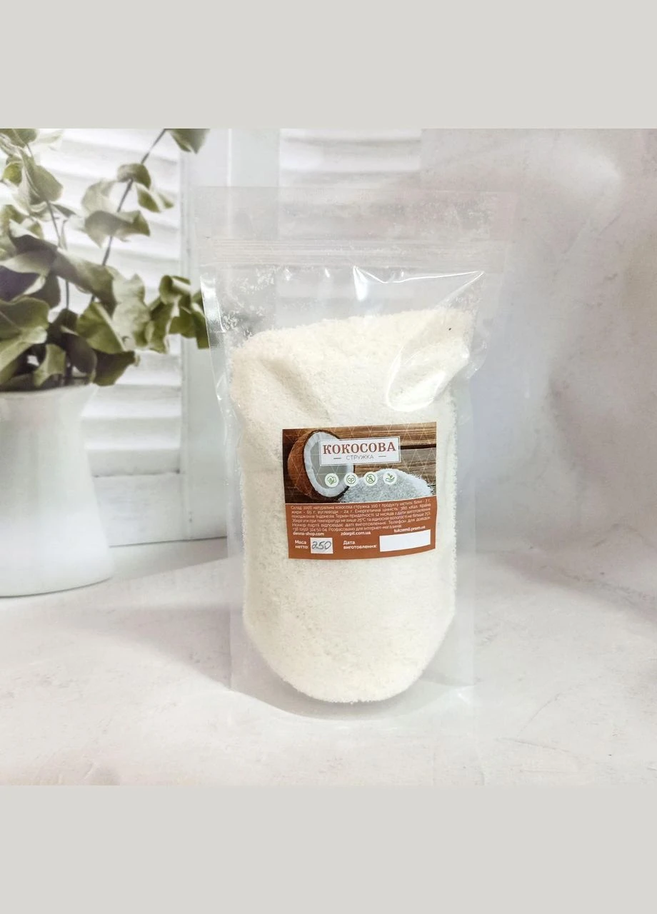 Кокосовая стружка не рафинированная 65% жирности 250 г No Brand (314711194)