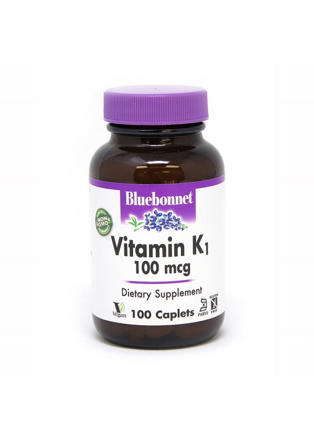 Вітаміни та мінерали Vitamin К2 100 mcg, 100 капсул Bluebonnet Nutrition (293338215)
