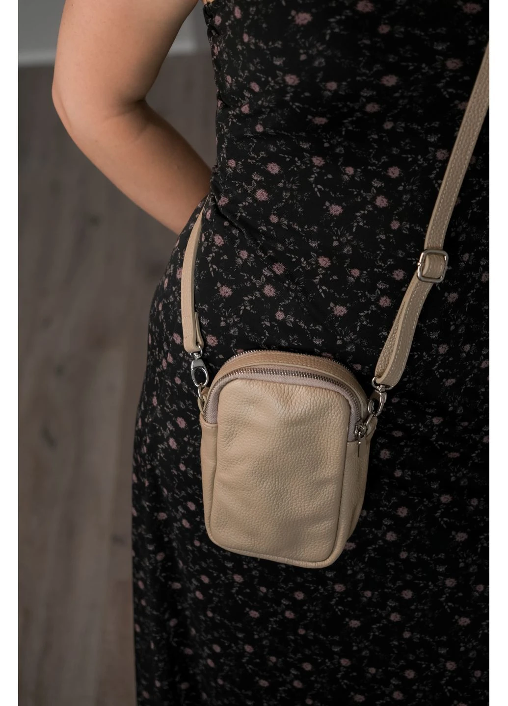 Кожаная маленькая сумочка через плечо на два отдела черная RoyalBag CH-333 (402670179)