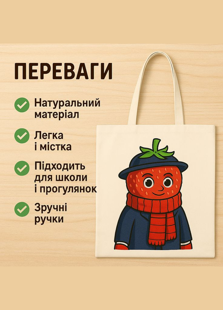 Шоппер з героєм полуниця білий Італійський мем Shantou (335976870)