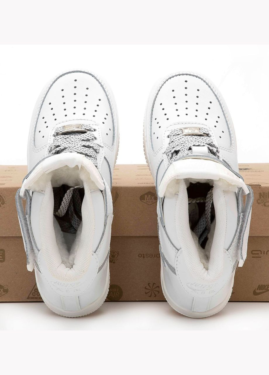 Белые зимние кроссовки зимние мужские и женские nike air force 1 winter high white fur | найк аир форс 1 высокие белые с мехом No Brand