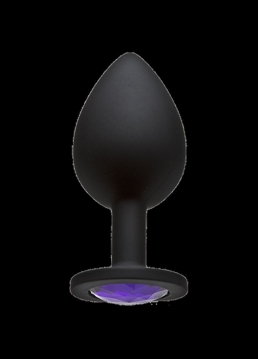 Анальна пробка L 4 см велика силіконова з каменем Silicon Crystal Focus (303877722)