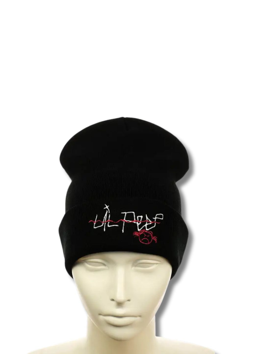 Шапка біні лонг з вишивкою Ліл Піп / Lil Peep No Brand Шапка вишивкою (341483882)