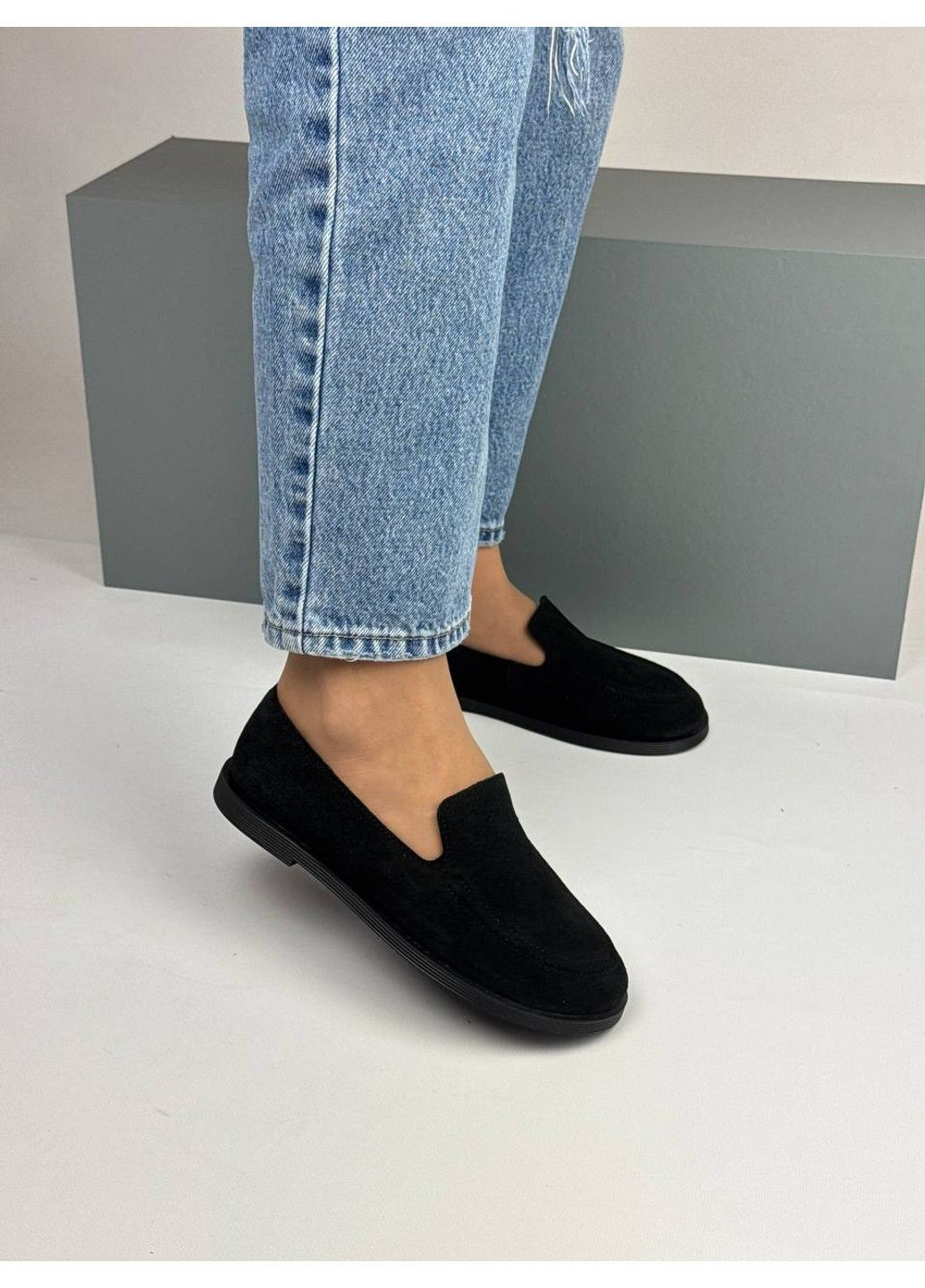 No Brand 427 Анатомічні Лофери Чорні Замшеві чорний з натуральна замша, — демісезон (339602907)