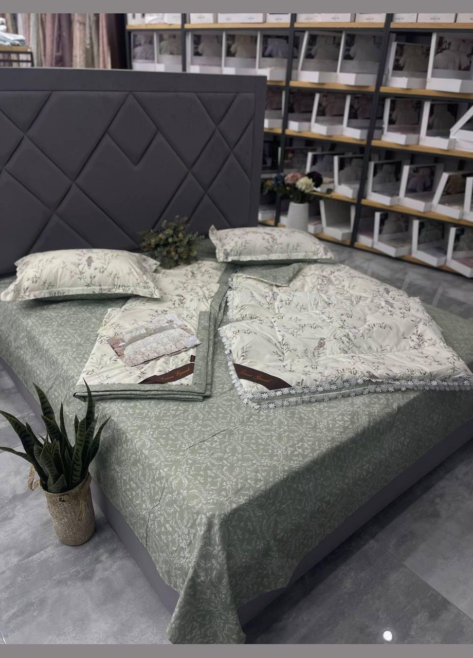 Постільна білизна мікросатин сімейний два покривала Зелений (П4К-LG-009) Laura Grand (317564290)