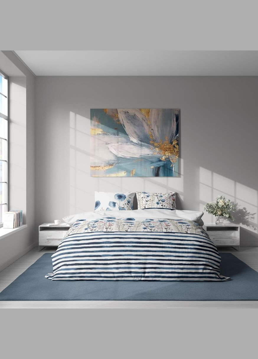 Постільна білизна " ", Бязь, Світло-сіра з Блакитною, Полторопальний,B-1142 Lelit (308071851)